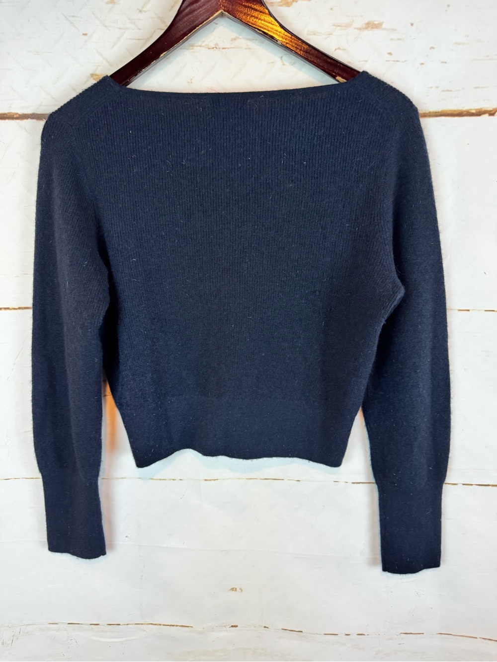 J. Crew | Navy Blue 100% Cashmere Button Down V-Neck Cardigan, M - Picture 7 of 7